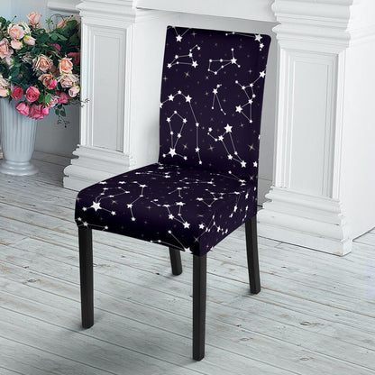 Zodiac Star Pattern Design Print Dining Chair Slipcover-JTAMIGO.COM