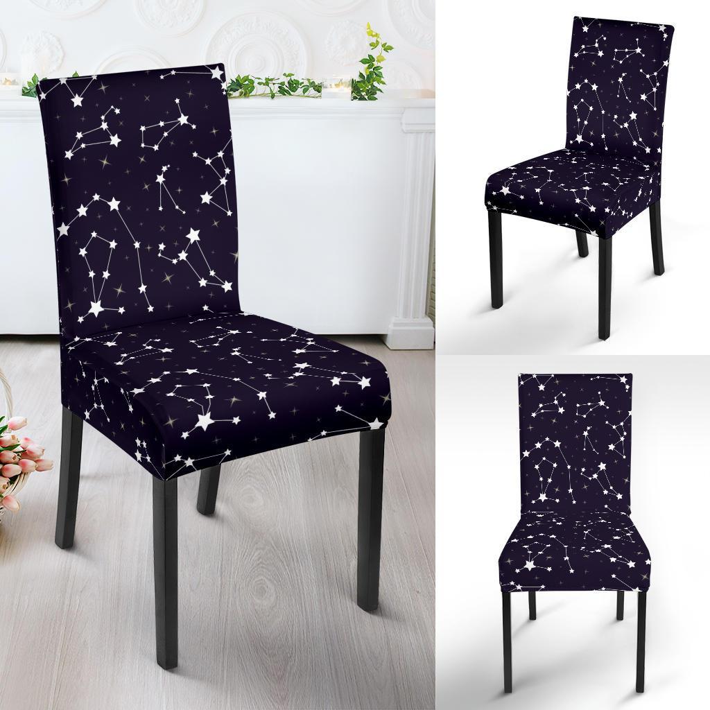 Zodiac Star Pattern Design Print Dining Chair Slipcover-JTAMIGO.COM