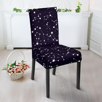 Zodiac Star Pattern Design Print Dining Chair Slipcover-JTAMIGO.COM
