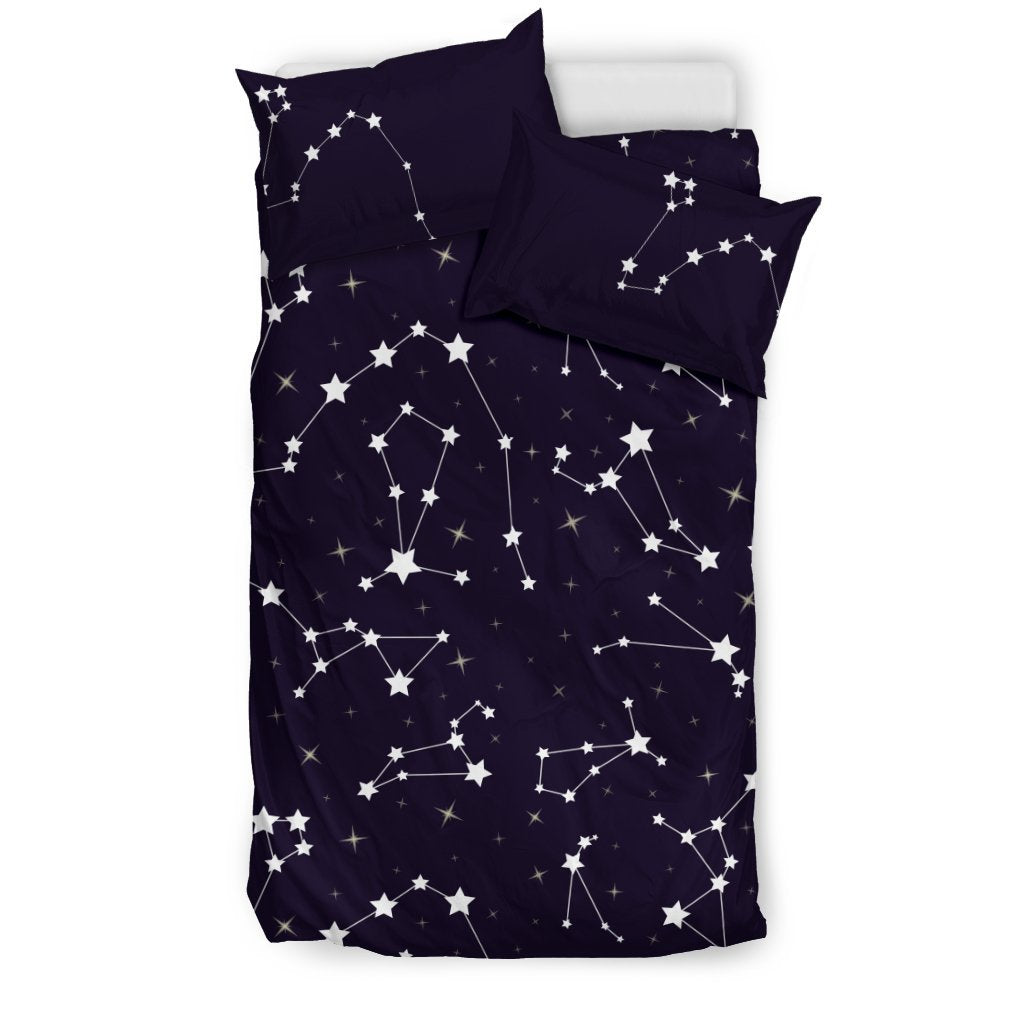 Zodiac Star Pattern Design Print Duvet Cover Bedding Set