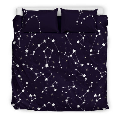Zodiac Star Pattern Design Print Duvet Cover Bedding Set