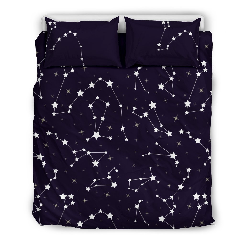 Zodiac Star Pattern Design Print Duvet Cover Bedding Set