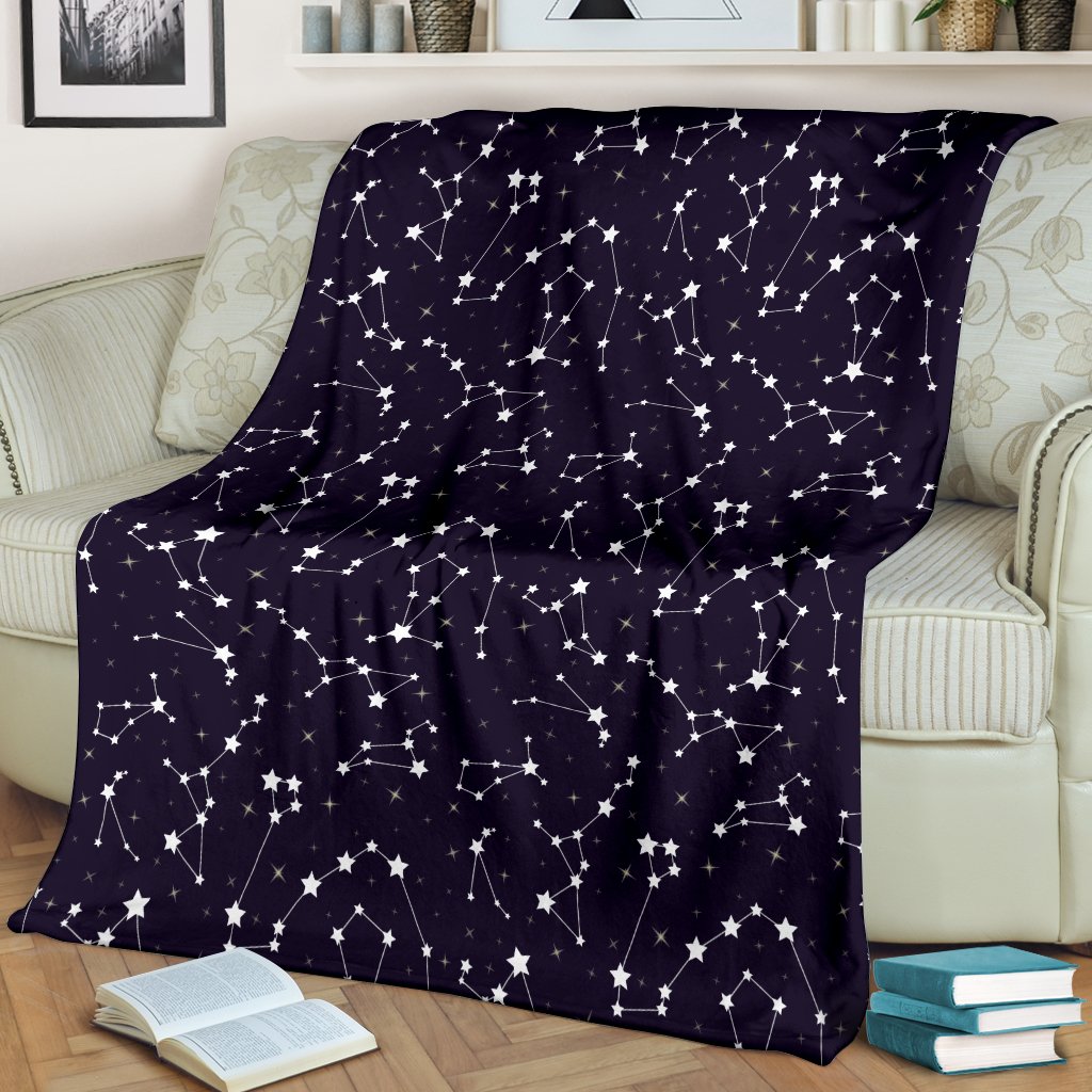 Zodiac Star Pattern Design Print Fleece Blanket