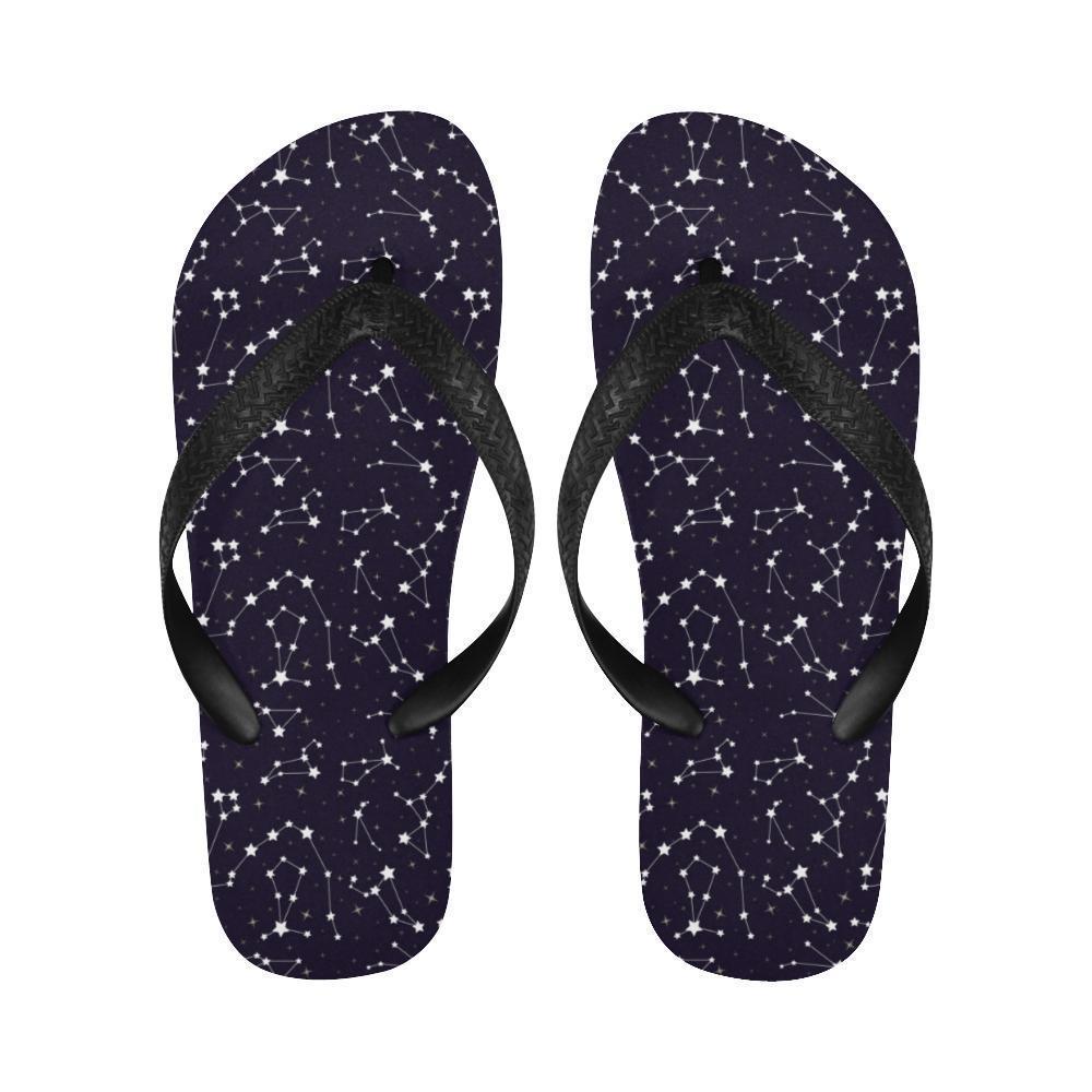 Zodiac Star Pattern Design Print Flip Flops-JTAMIGO.COM