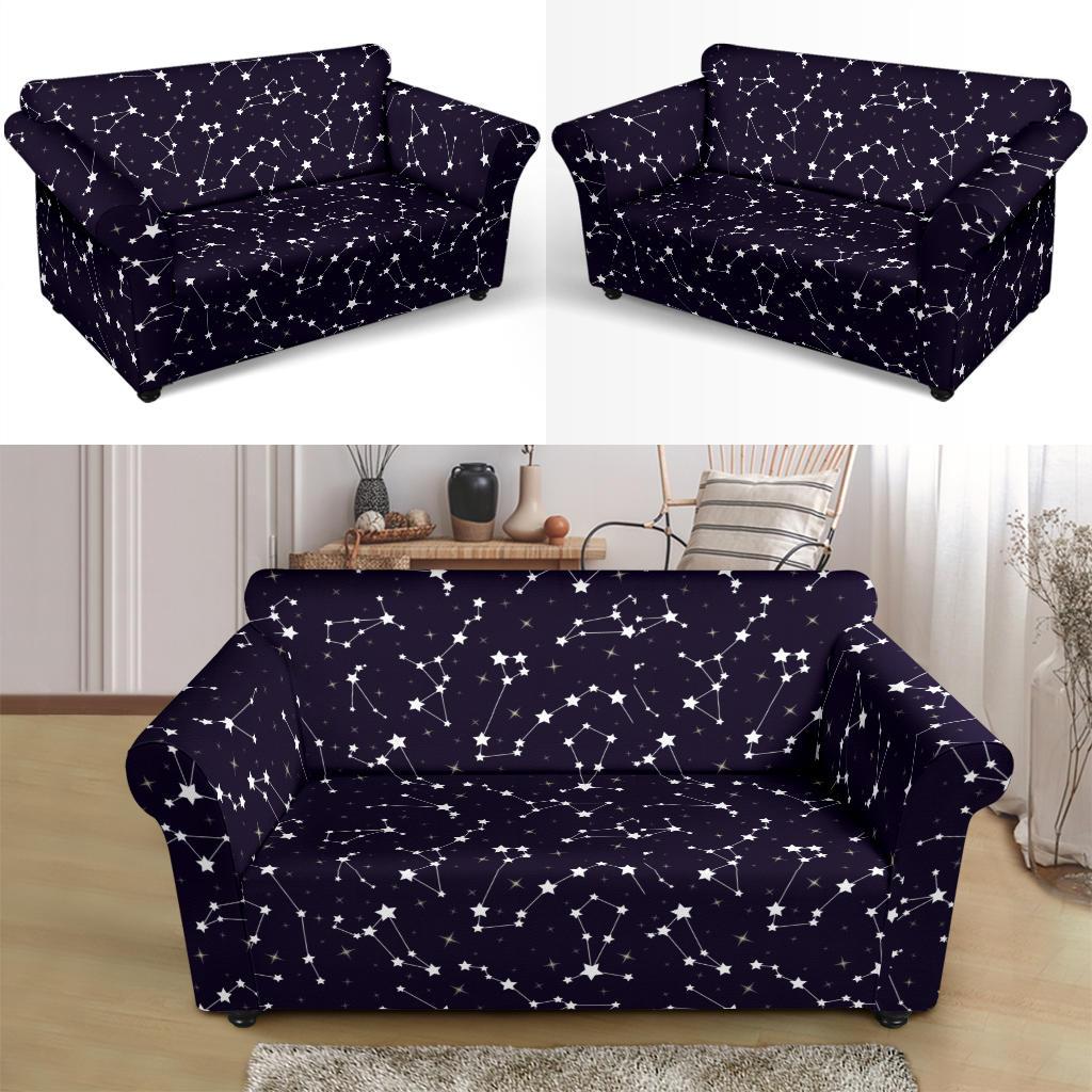 Zodiac Star Pattern Design Print Loveseat Slipcover-JTAMIGO.COM