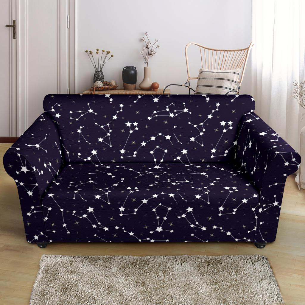 Zodiac Star Pattern Design Print Loveseat Slipcover-JTAMIGO.COM