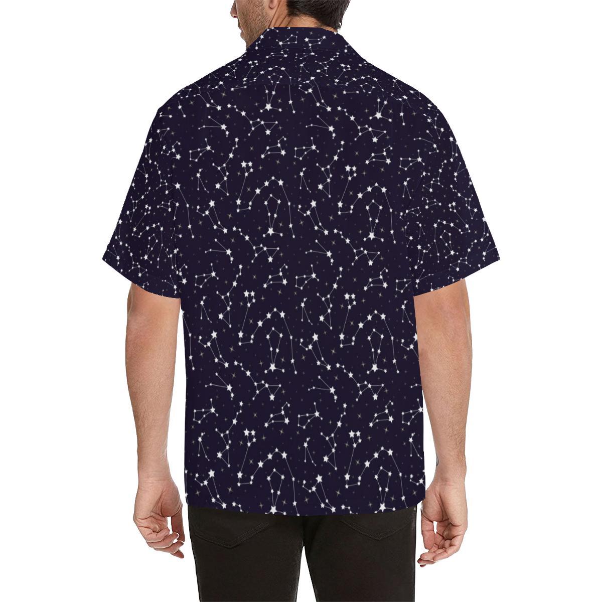 Zodiac Star Pattern Design Print Men Aloha Hawaiian Shirt