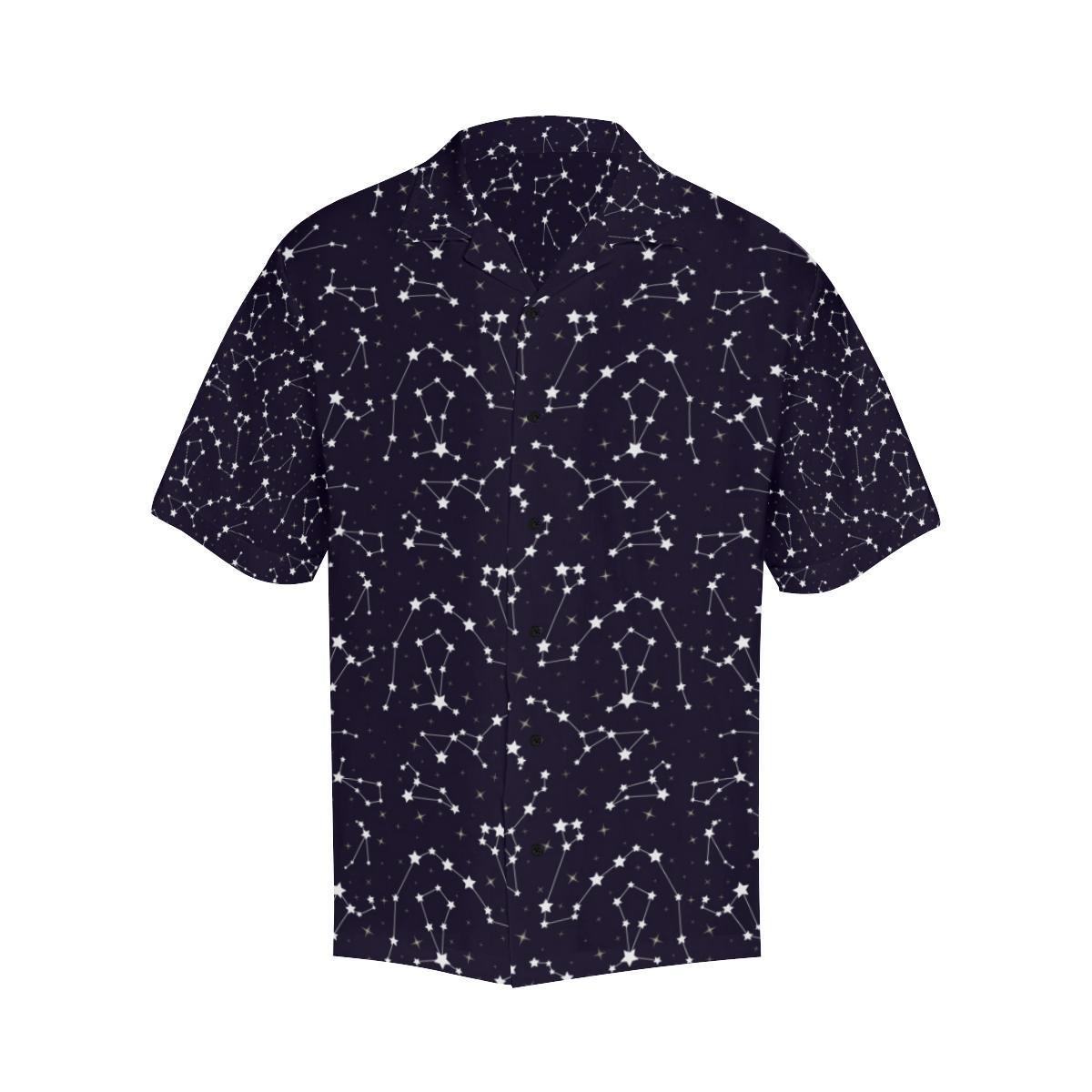 Zodiac Star Pattern Design Print Men Aloha Hawaiian Shirt