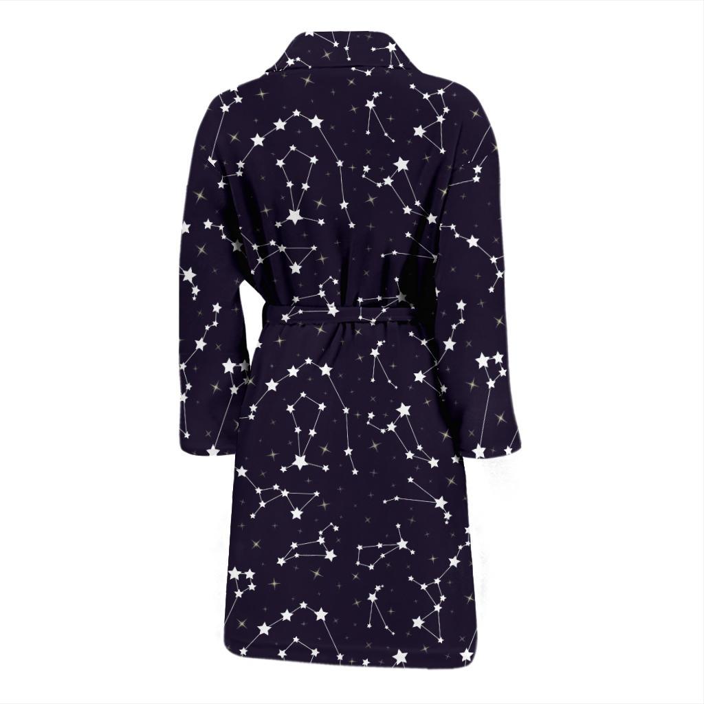 Zodiac Star Pattern Design Print Men Bath Robe-JTAMIGO.COM