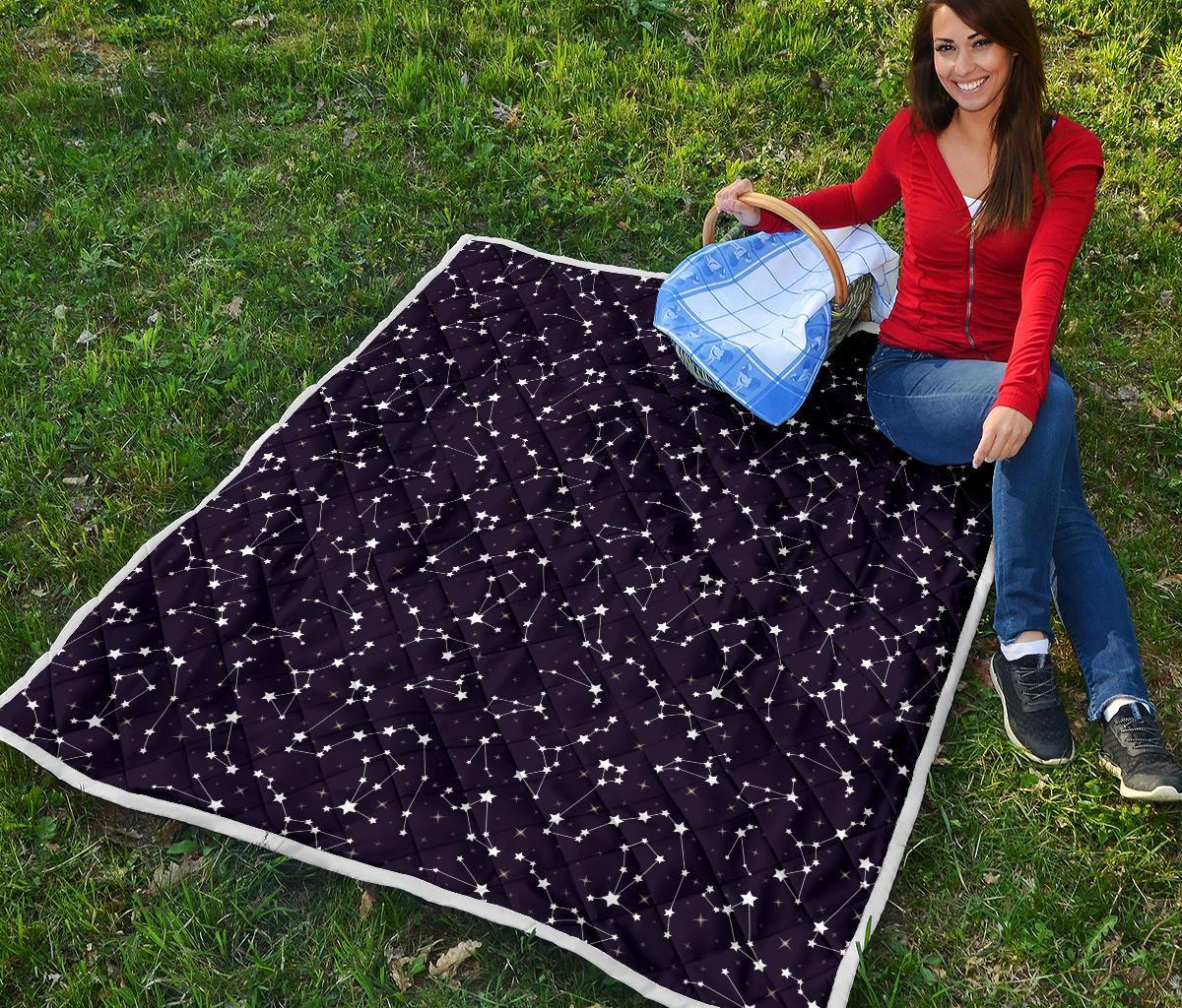 Zodiac Star Pattern Design Print Quilt-JTAMIGO.COM