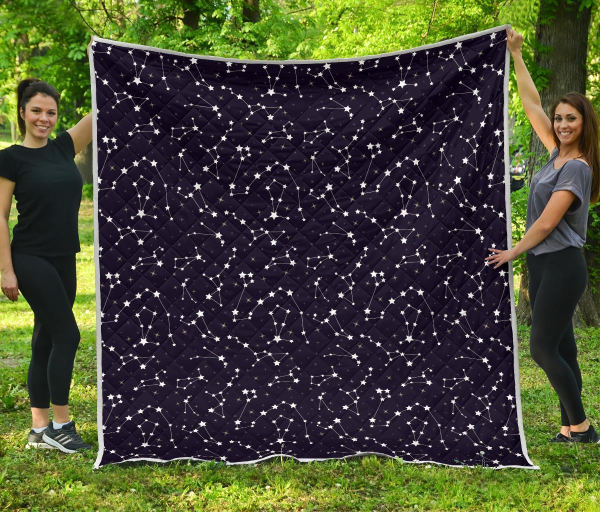 Zodiac Star Pattern Design Print Quilt-JTAMIGO.COM