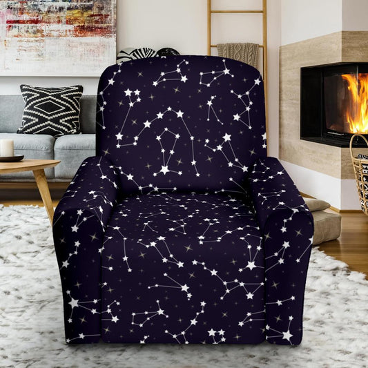 Zodiac Star Pattern Design Print Single Sofa Slipcover -JTAMIGO.COM