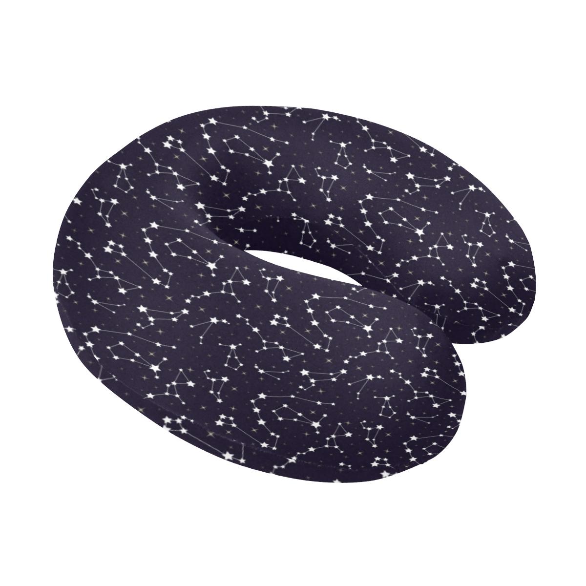 Zodiac Star Pattern Design Print U-Shaped Travel Neck Pillow-JTAMIGO.COM