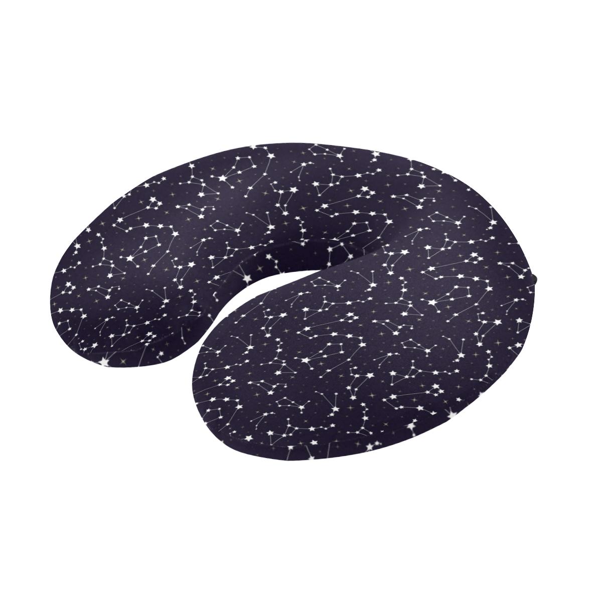 Zodiac Star Pattern Design Print U-Shaped Travel Neck Pillow-JTAMIGO.COM