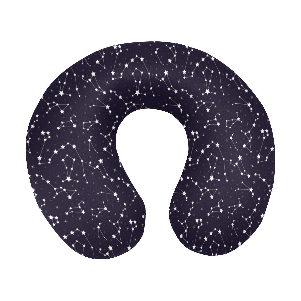 Zodiac Star Pattern Design Print U-Shaped Travel Neck Pillow-JTAMIGO.COM