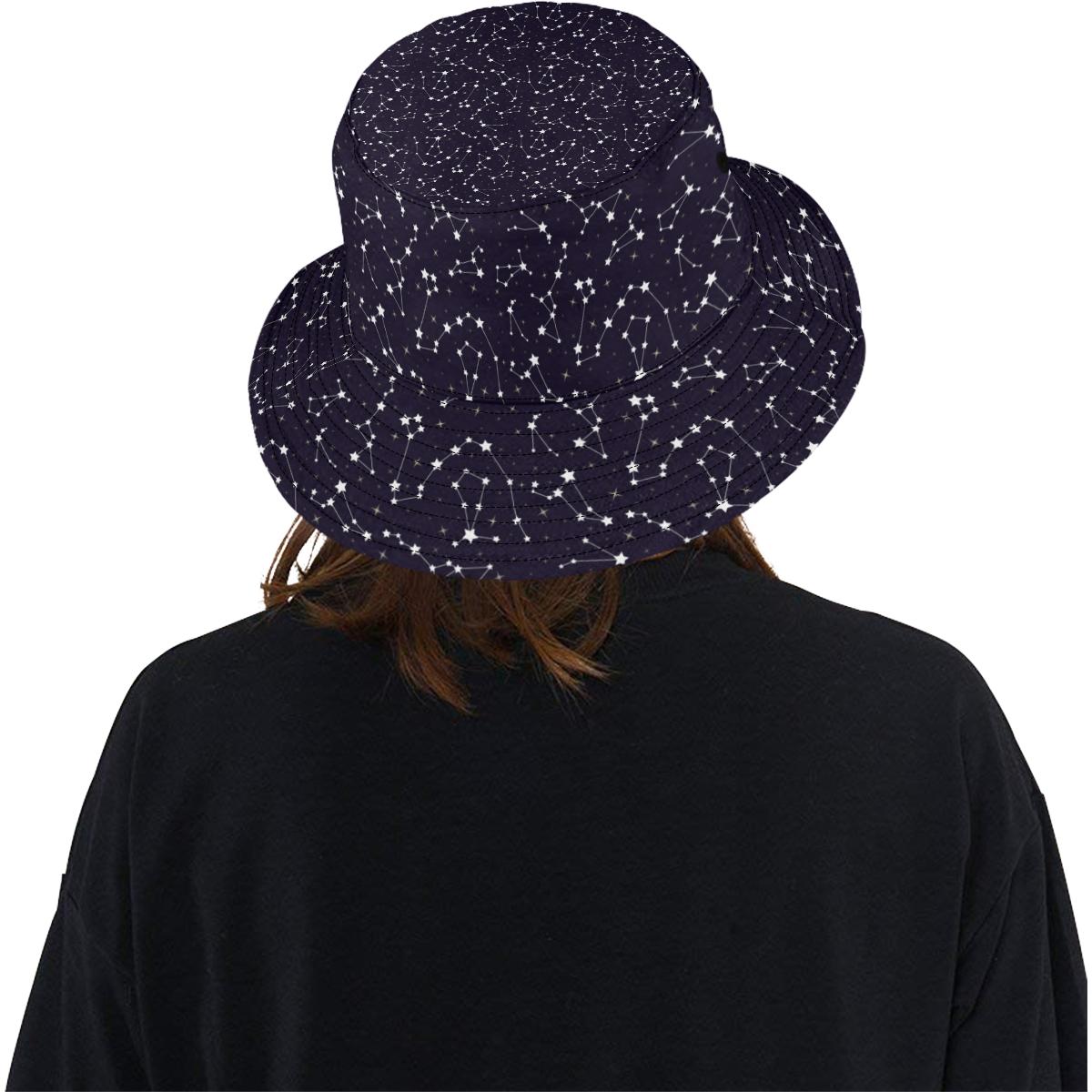 Zodiac Star Pattern Design Print Unisex Bucket Hat