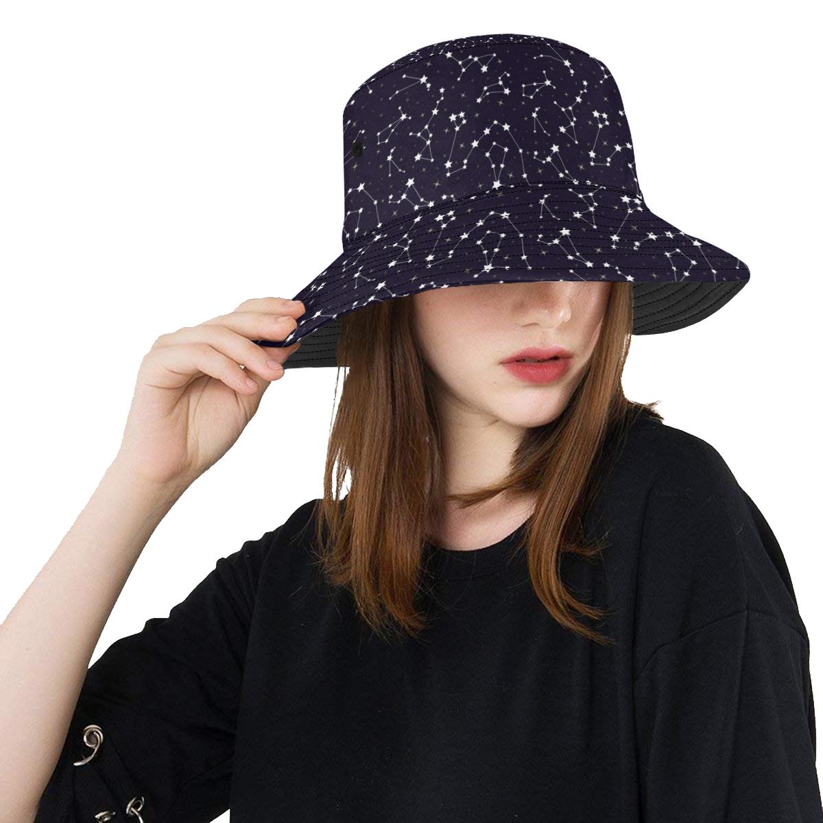 Zodiac Star Pattern Design Print Unisex Bucket Hat