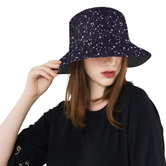 Zodiac Star Pattern Design Print Unisex Bucket Hat