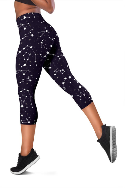 Zodiac Star Pattern Design Print Women Capris