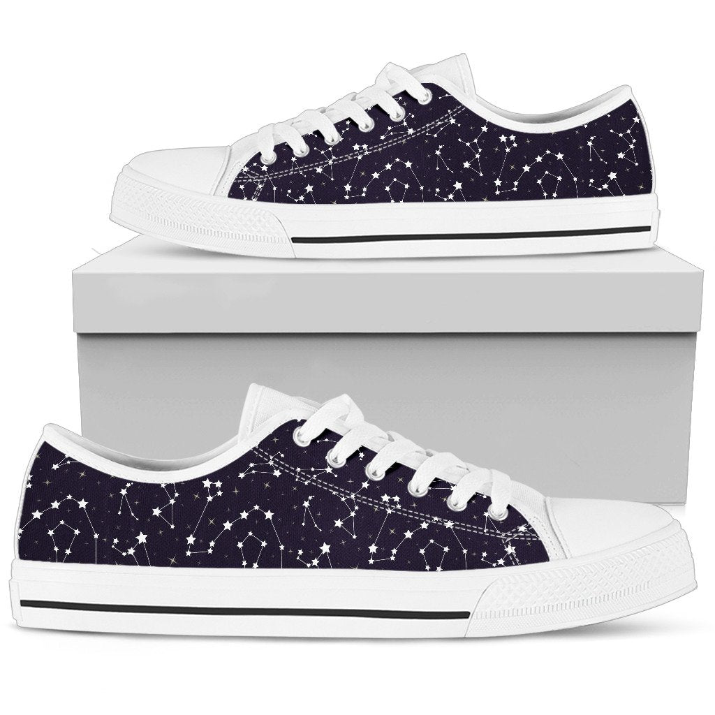 Zodiac Star Pattern Design Print Women Low Top Shoes-JTAMIGO.COM