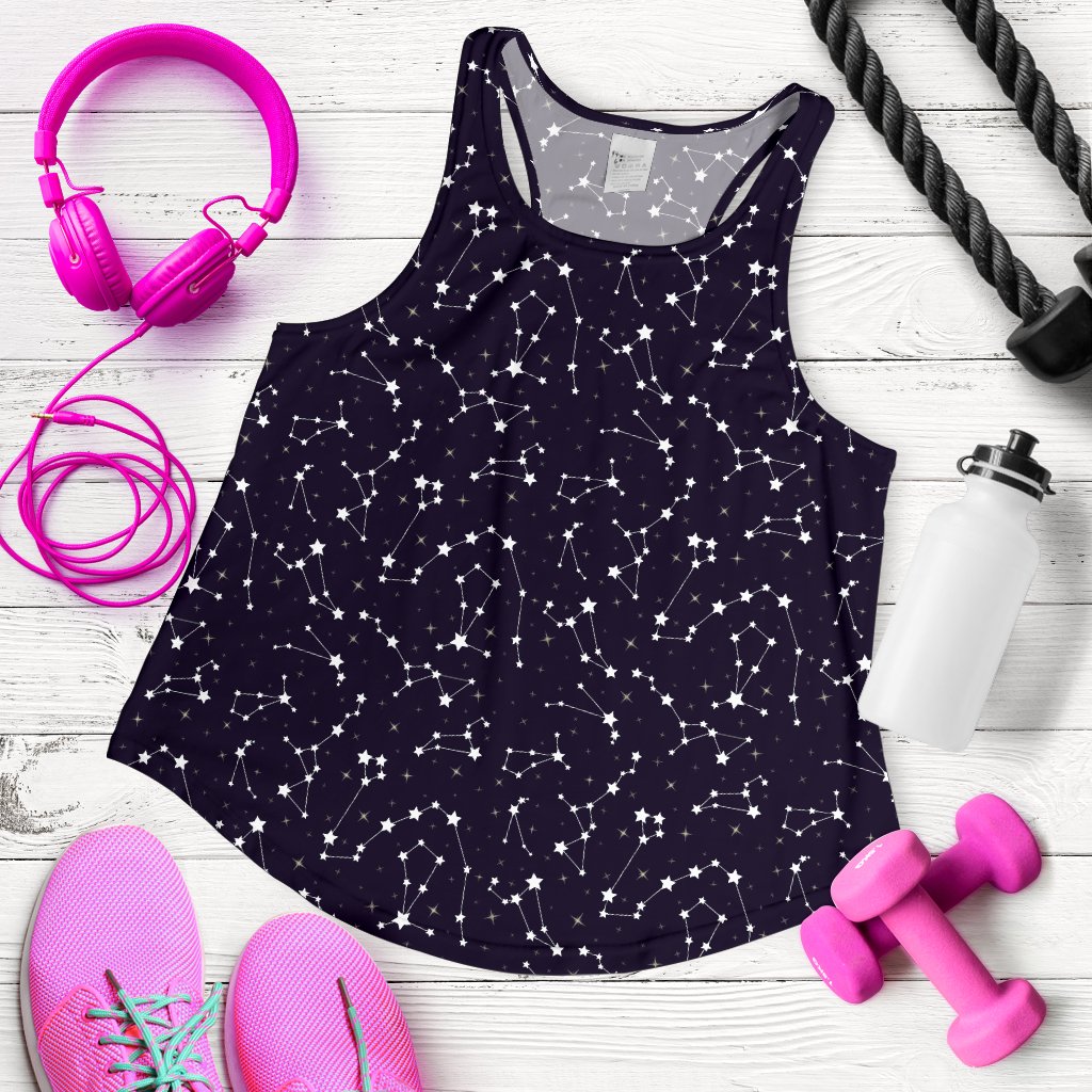 Zodiac Star Pattern Design Print Women Racerback Tank Top