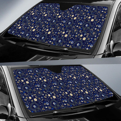 Zodiac Themed Design Print Car Sun Shade For Windshield