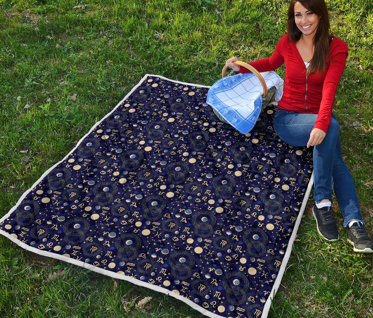 Zodiac Themed Design Print Premium Quilt-JTAMIGO.COM