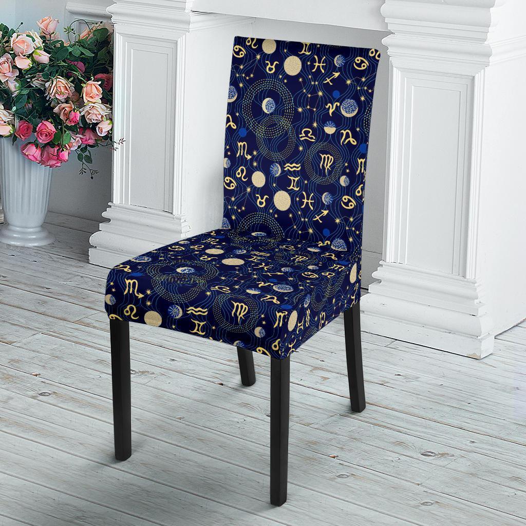 ZodiacThemed Design Print Dining Chair Slipcover-JTAMIGO.COM