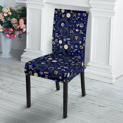 ZodiacThemed Design Print Dining Chair Slipcover-JTAMIGO.COM