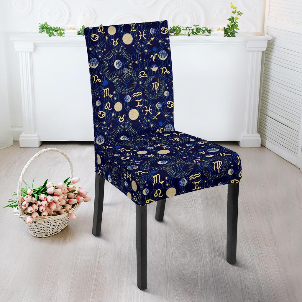 ZodiacThemed Design Print Dining Chair Slipcover-JTAMIGO.COM