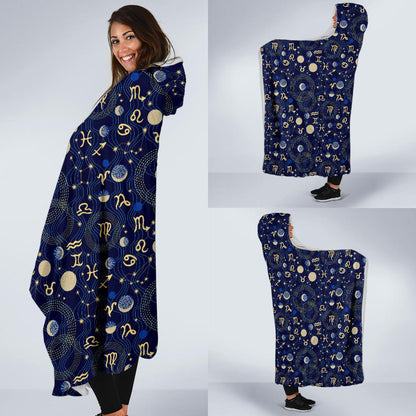 ZodiacThemed Design Print Hooded Blanket-JTAMIGO.COM