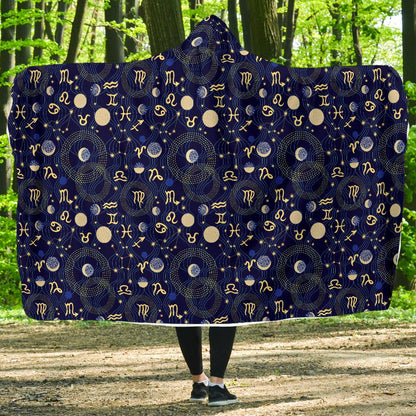 ZodiacThemed Design Print Hooded Blanket-JTAMIGO.COM