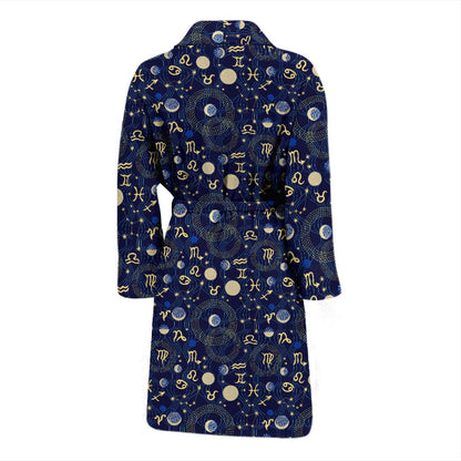 ZodiacThemed Design Print Men Bath Robe-JTAMIGO.COM