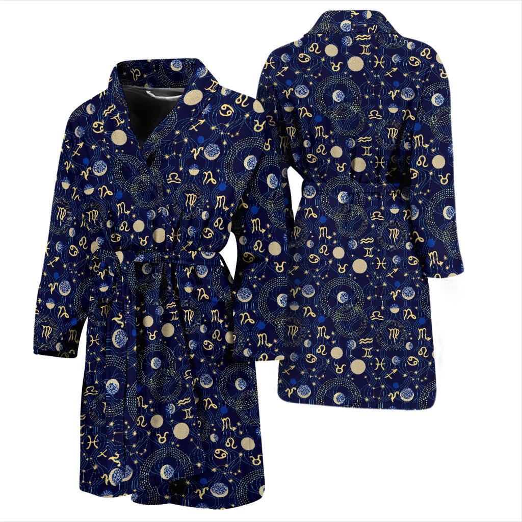 ZodiacThemed Design Print Men Bath Robe-JTAMIGO.COM