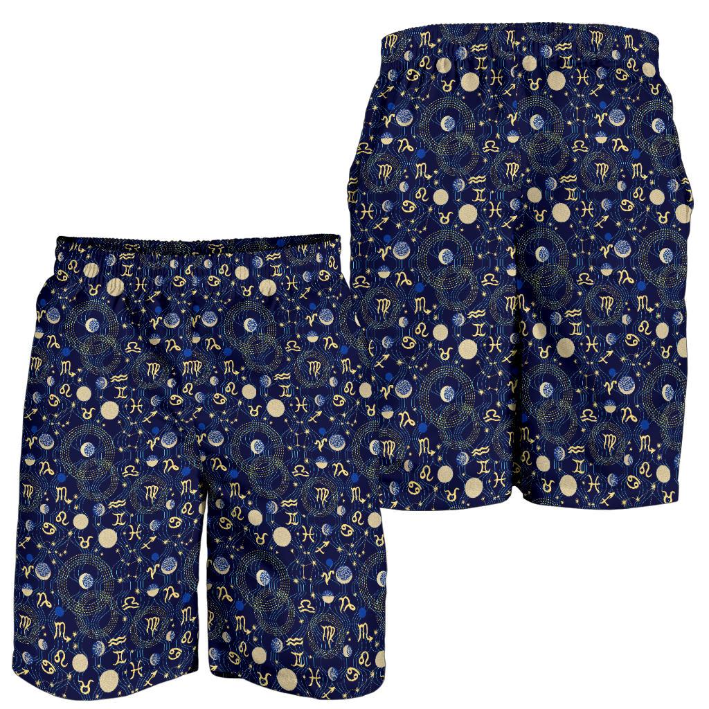 ZodiacThemed Design Print Mens Shorts-JTAMIGO.COM