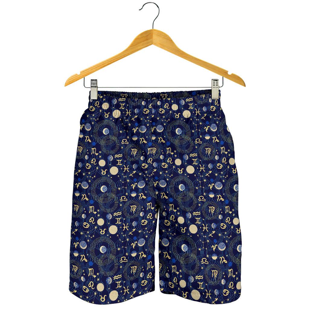 ZodiacThemed Design Print Mens Shorts-JTAMIGO.COM