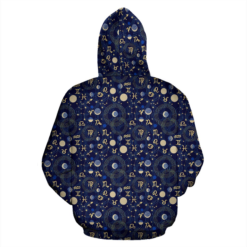 ZodiacThemed Design Print Pullover Hoodie