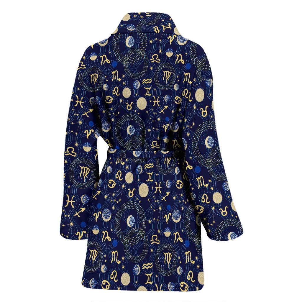 ZodiacThemed Design Print Women Bath Robe-JTAMIGO.COM
