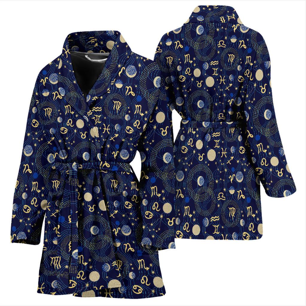 ZodiacThemed Design Print Women Bath Robe-JTAMIGO.COM
