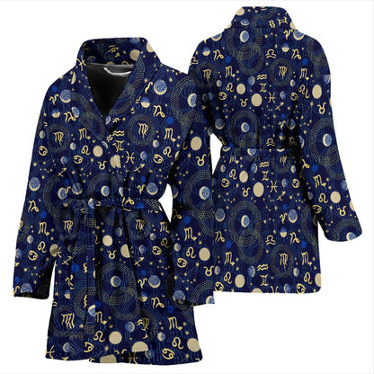 ZodiacThemed Design Print Women Bath Robe-JTAMIGO.COM