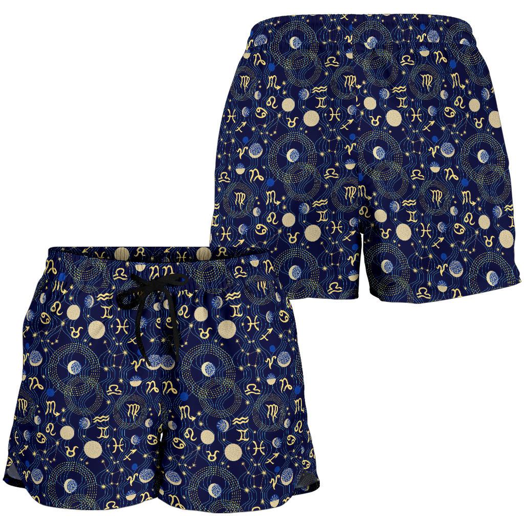 ZodiacThemed Design Print Women Shorts-JTAMIGO.COM