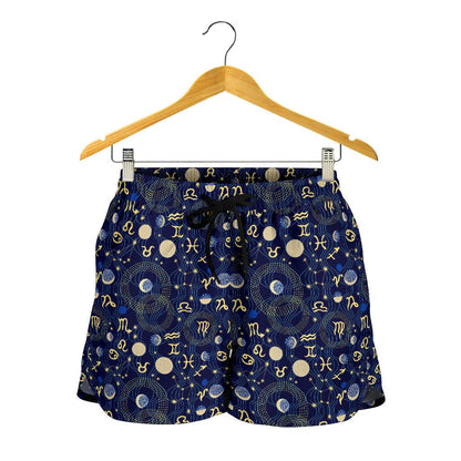 ZodiacThemed Design Print Women Shorts-JTAMIGO.COM