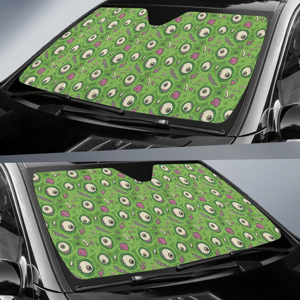 Zombie Eyes Design Pattern Print Car Sun Shade For Windshield