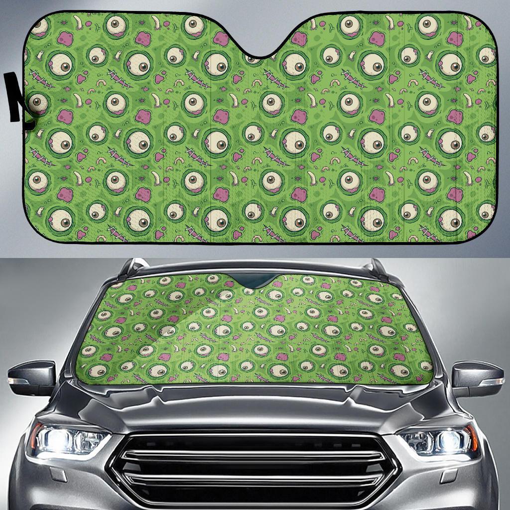 Zombie Eyes Design Pattern Print Car Sun Shade For Windshield