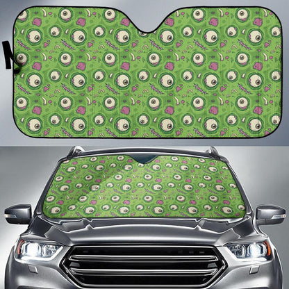 Zombie Eyes Design Pattern Print Car Sun Shade For Windshield