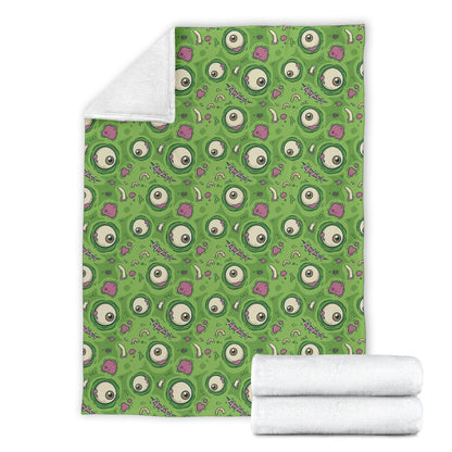 Zombie Eyes Design Pattern Print Fleece Blanket