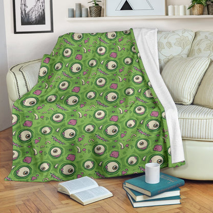 Zombie Eyes Design Pattern Print Fleece Blanket