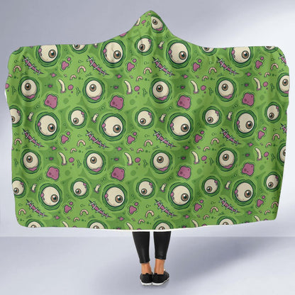 Zombie Eyes Design Pattern Print Hooded Blanket-JTAMIGO.COM