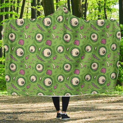 Zombie Eyes Design Pattern Print Hooded Blanket-JTAMIGO.COM