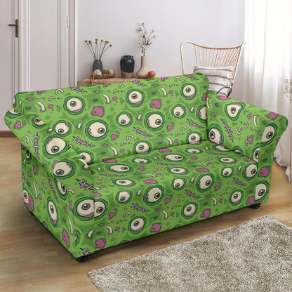 Zombie Eyes Design Pattern Print Loveseat Slipcover-JTAMIGO.COM